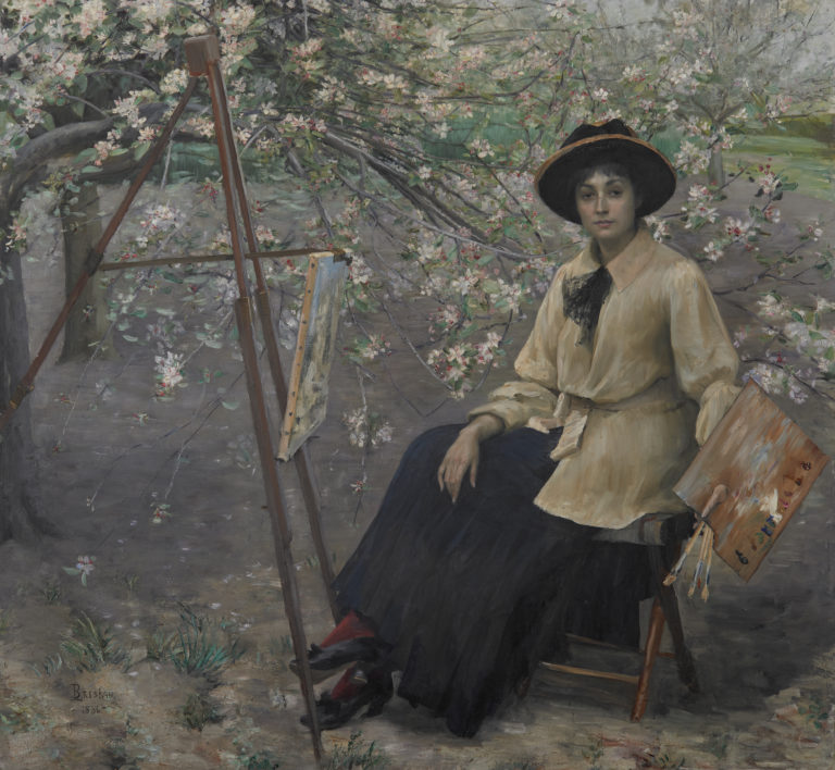 Louise Breslau , Portrait de Mlle Julie Feurgard (Sous les pommiers), 1886