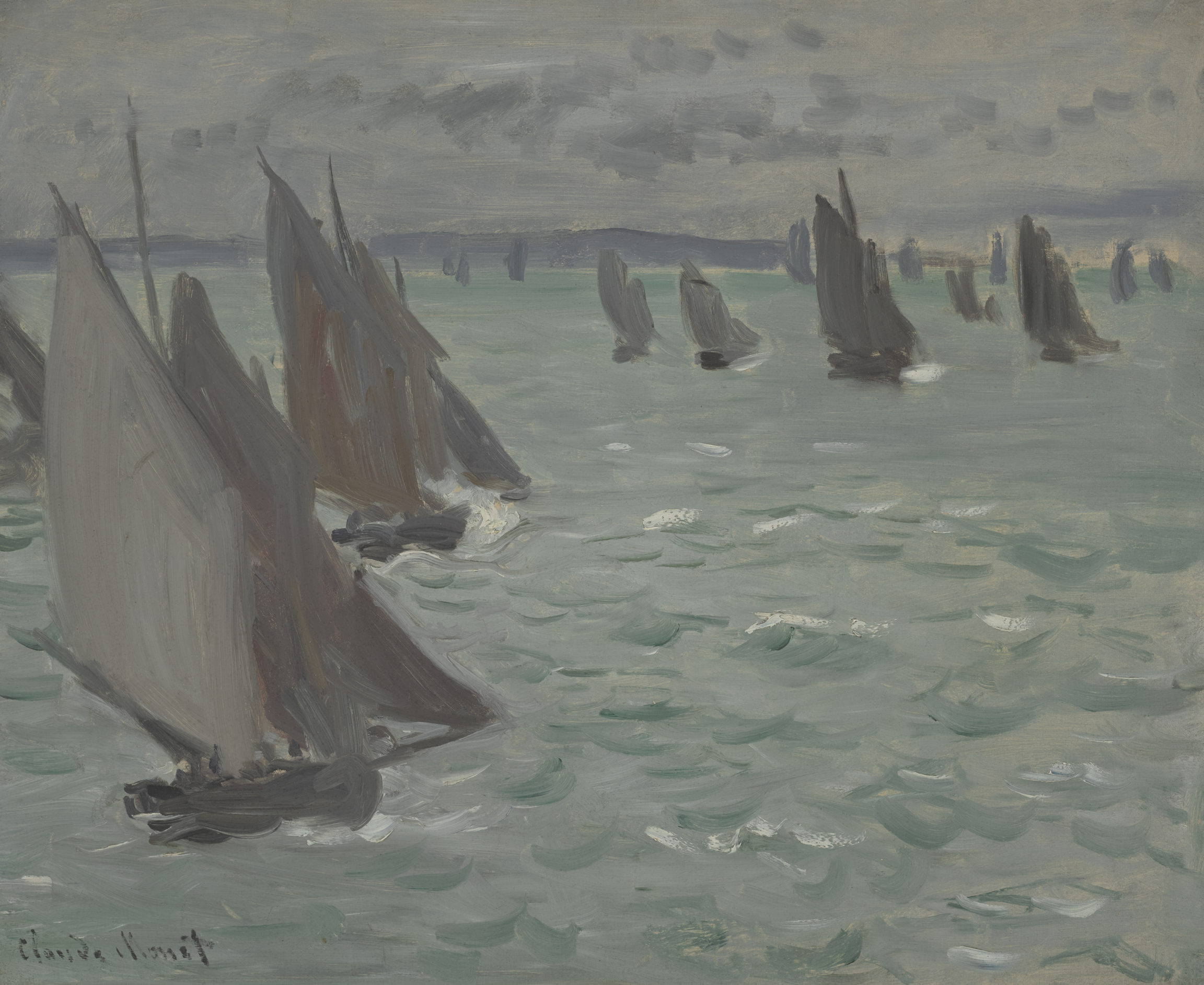 Claude Monet, Voiliers en mer (Sailing Boats at Sea), 1868