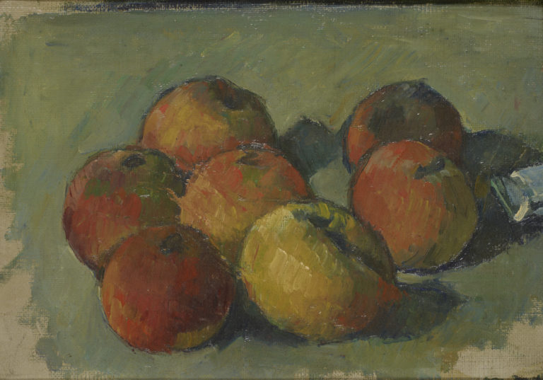 Paul Cézanne, Nature morte aux sept pommes et tube de couleur, 1878 - 1879