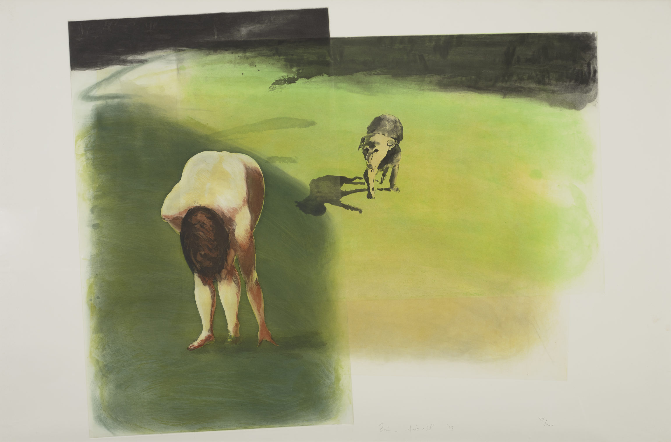 Eric Fischl , Untitled (Dog) (tire de la série Four Aquatints), 1989