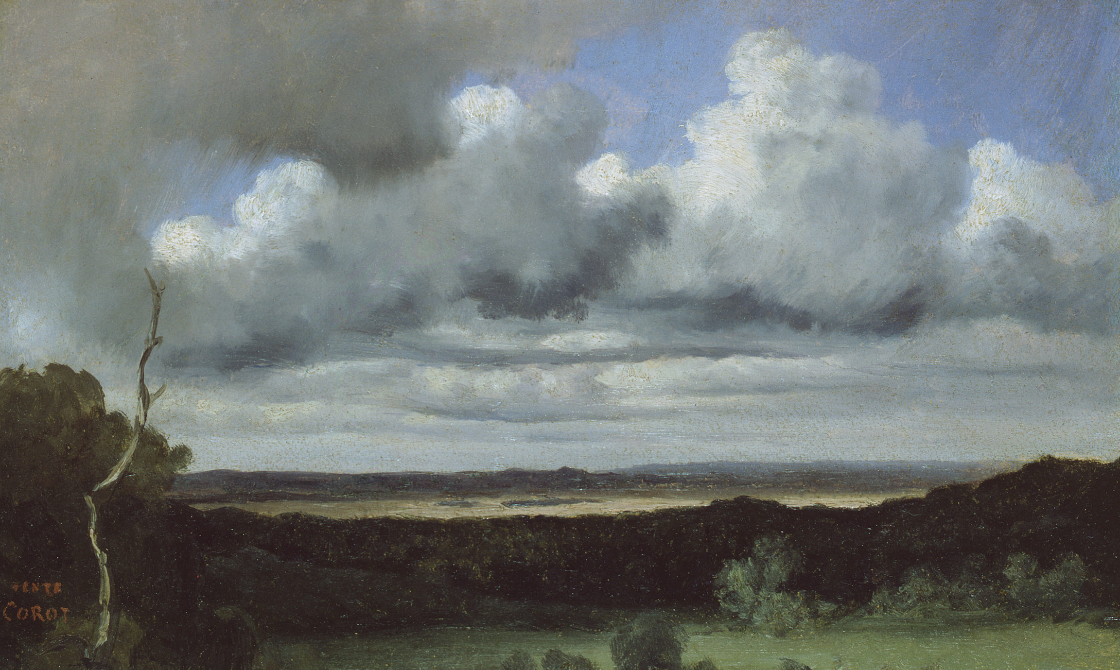 Jean-Baptiste Camille Corot, Fontainebleau – Orage sur les plaines (Fontainebleau – Storm over the Plains), 1822