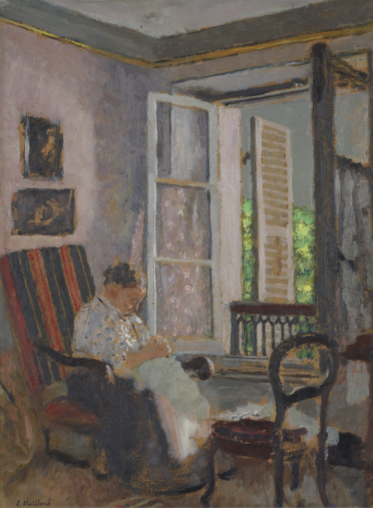 Édouard Vuillard, Madame Vuillard cousant, rue Truffaut, vers 1900