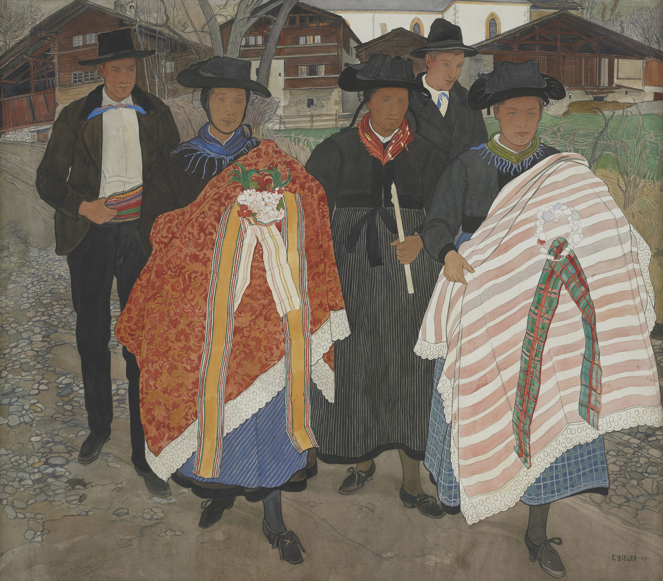 Ernest Biéler, Retour du baptême, 1907