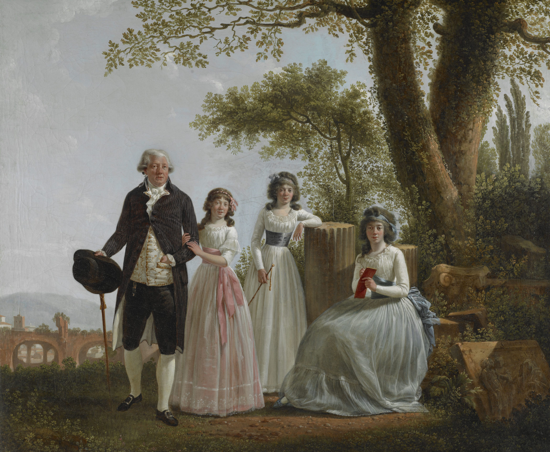 Jacques Sablet, Portrait de famille avec la Basilique de Maxence (Family Portrait with the Basilica of Maxentius), 1791