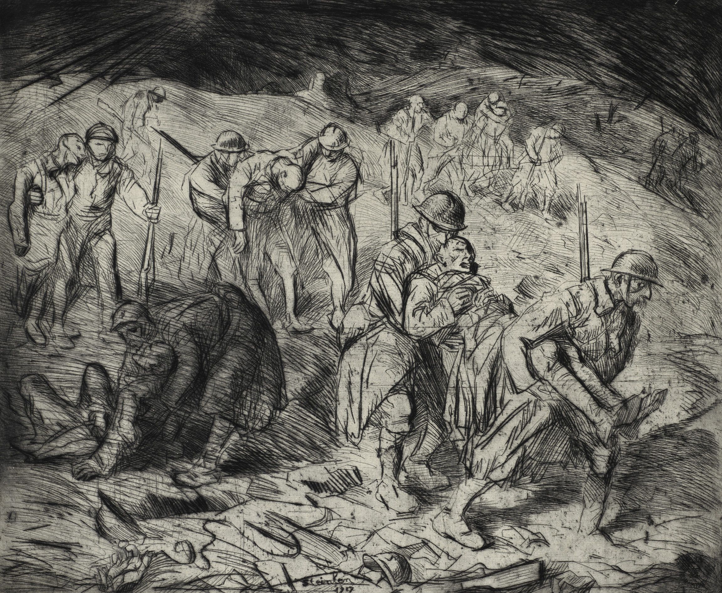 Théophile-Alexandre Steinlen, Les échappés de l’enfer II, 1917