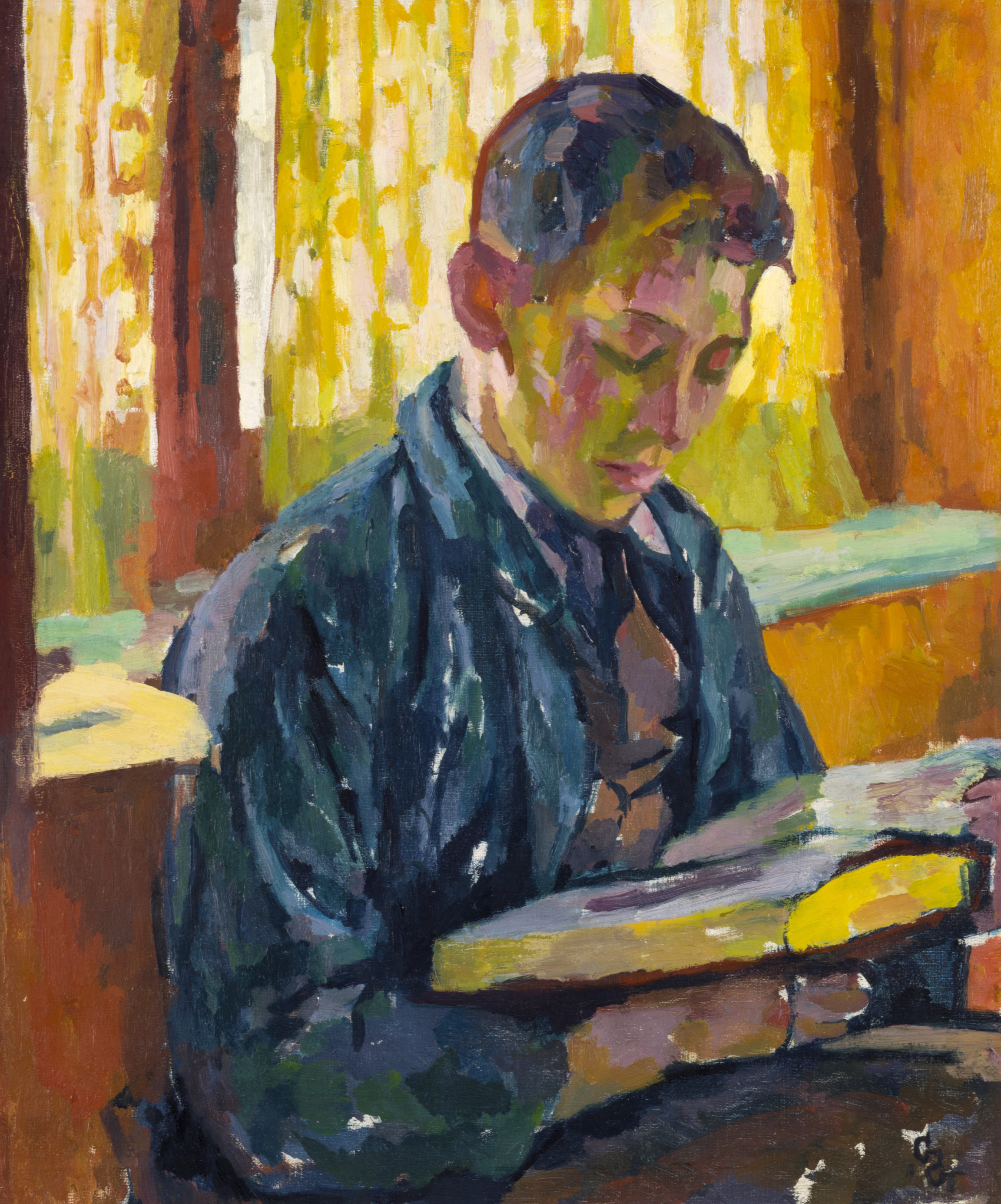 Giovanni Giacometti, Alberto che legge (Alberto Reading), c. 1915