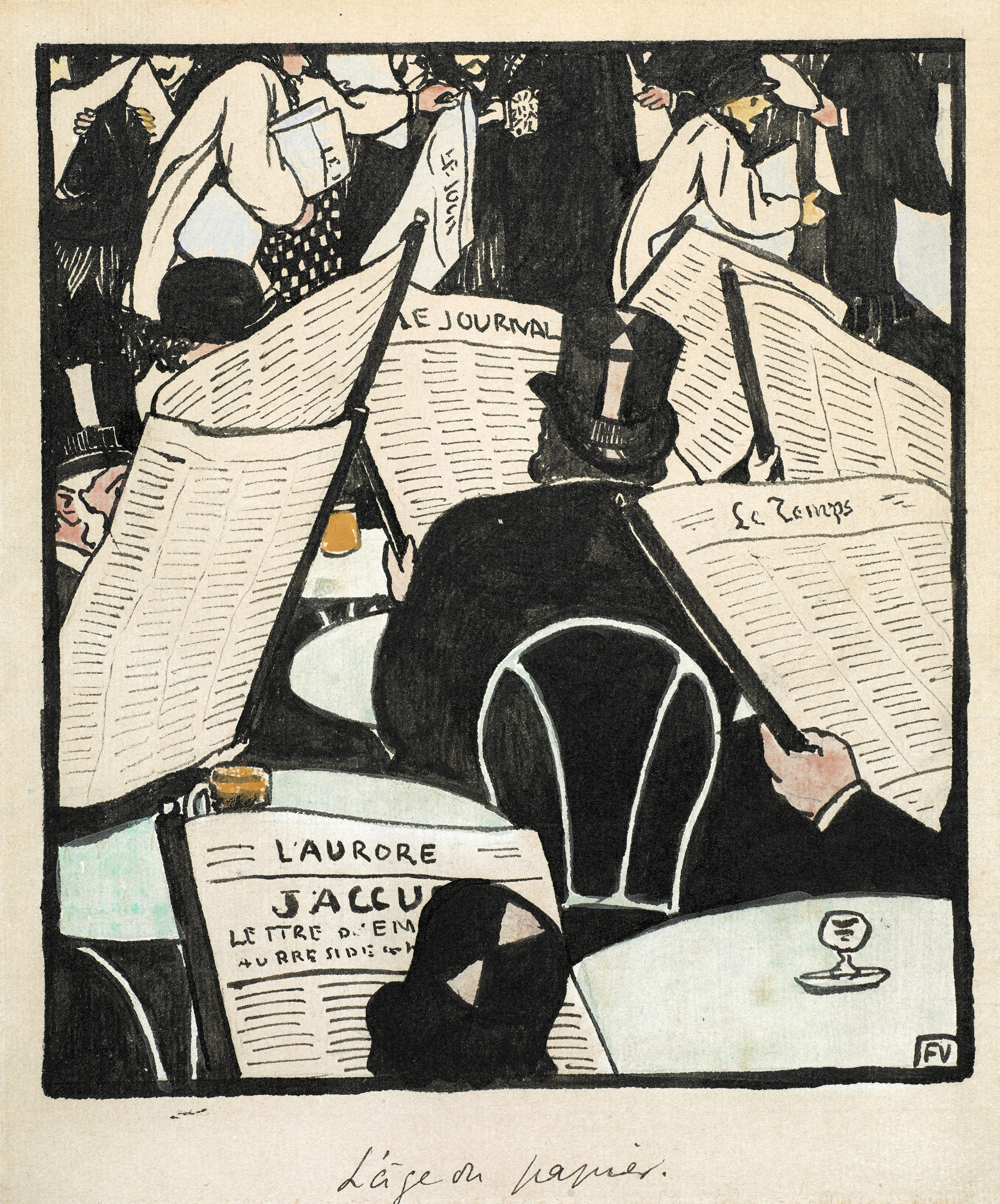 Félix Vallotton, L’âge du papier. Dessin pour « Le Cri de Paris », 1898