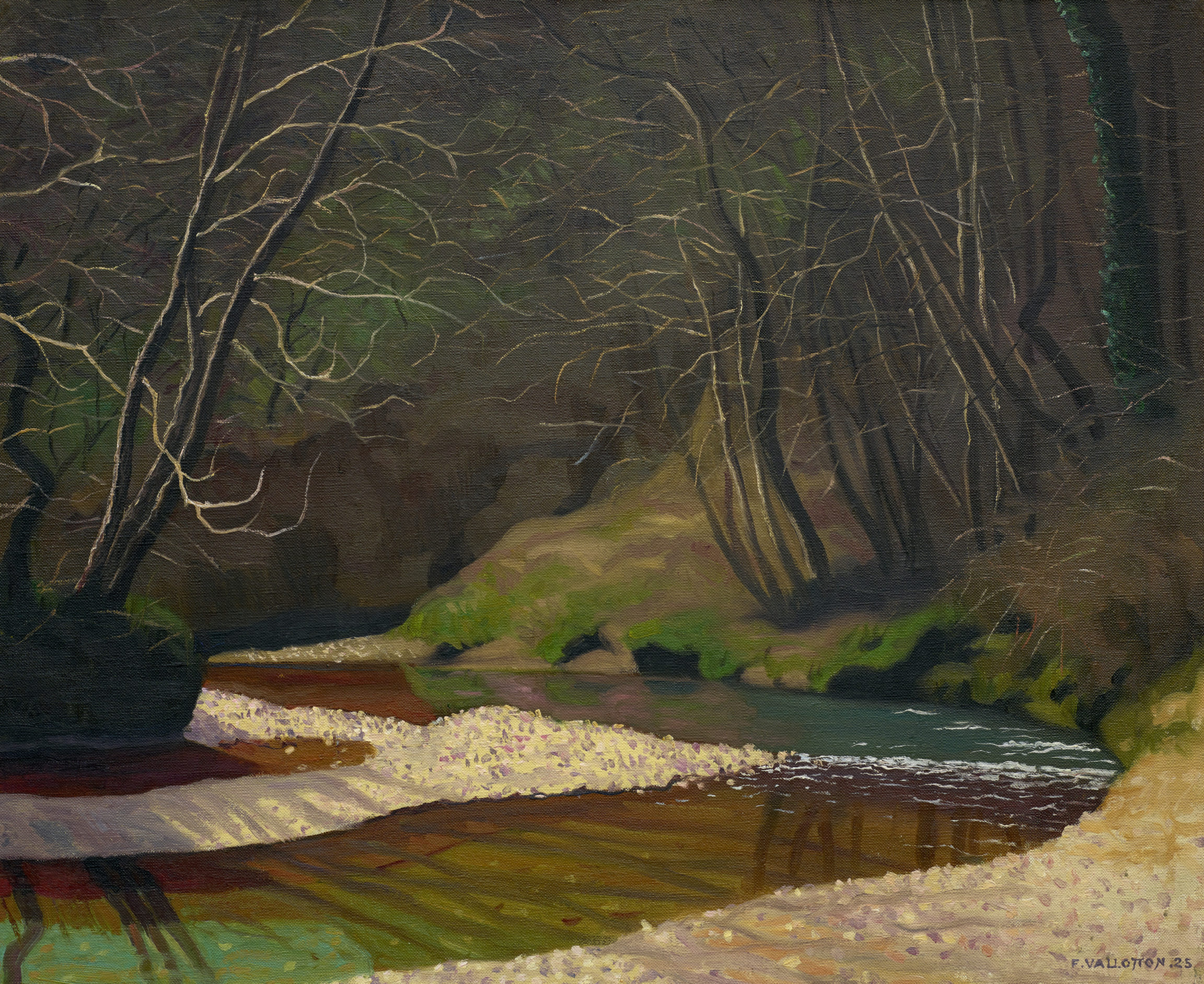 Félix Vallotton, Ruisseau rouille et galets blancs (Rust Stream and White Pebbles), 1921