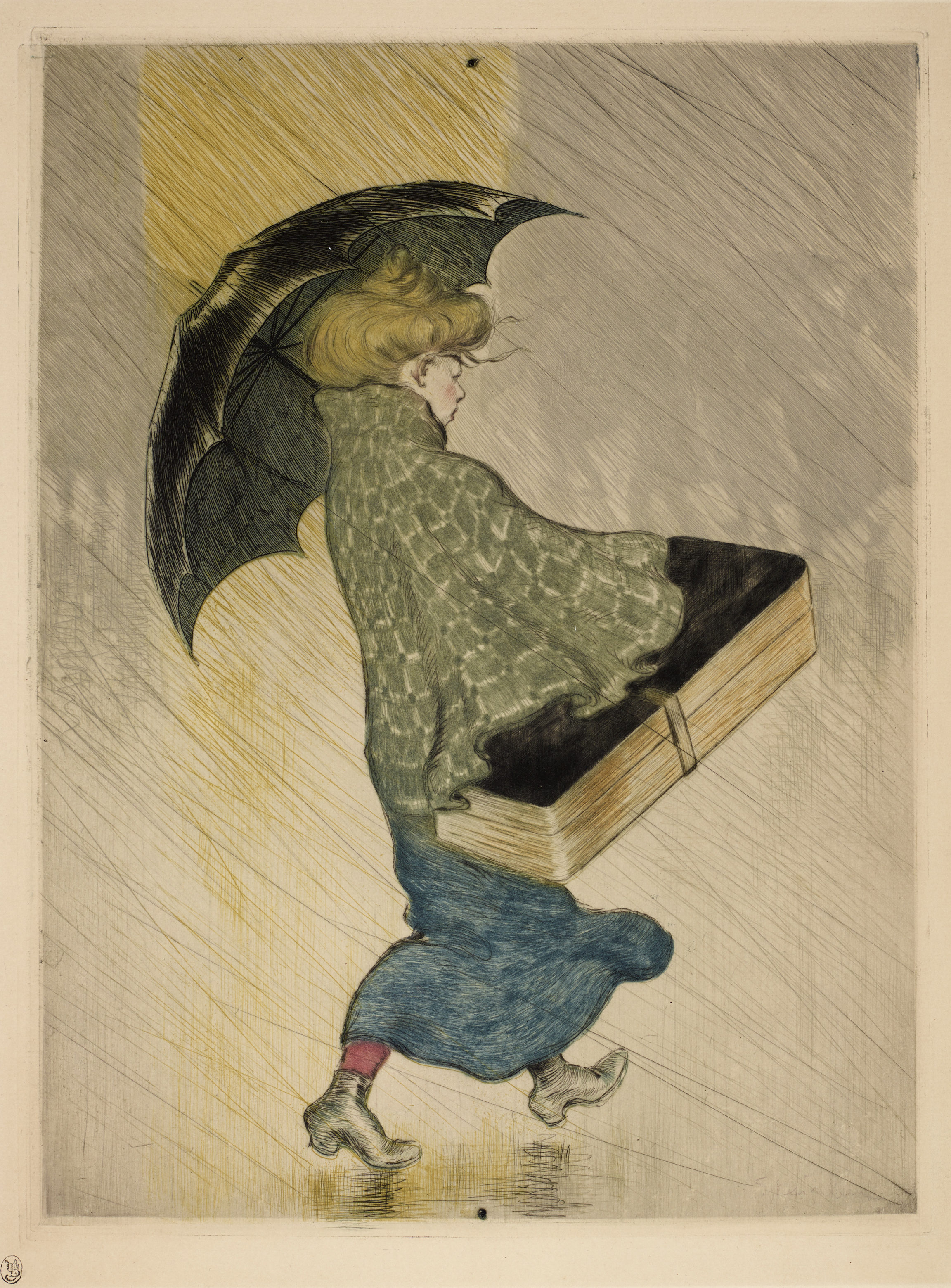 Théophile-Alexandre Steinlen, Trottin sous la pluie (Delivery Girl in the Rain), 1898