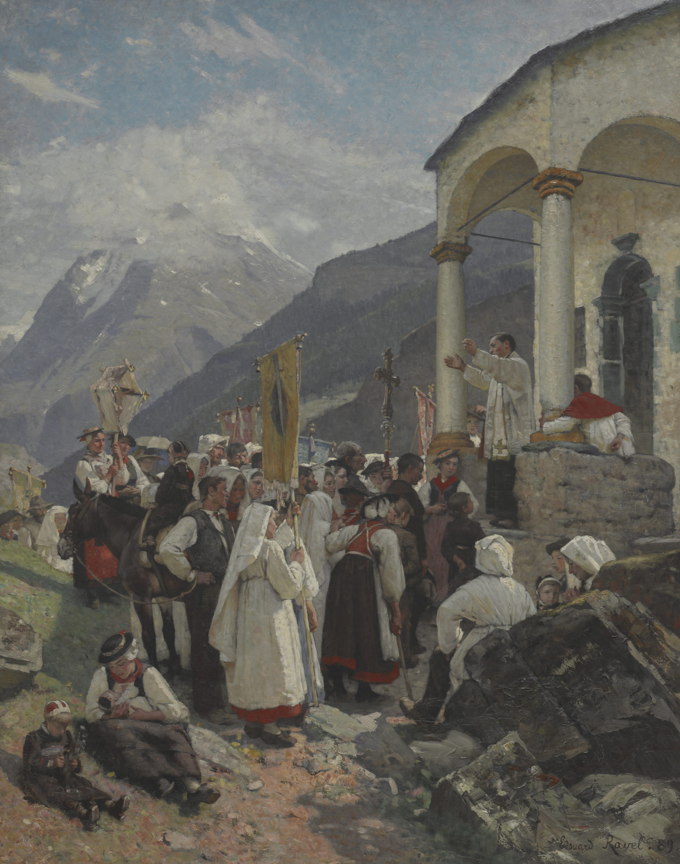 Édouard Ravel , Fête patronale au val d’Hérens (Patronal Feast Day, Val d’Hérens), 1889