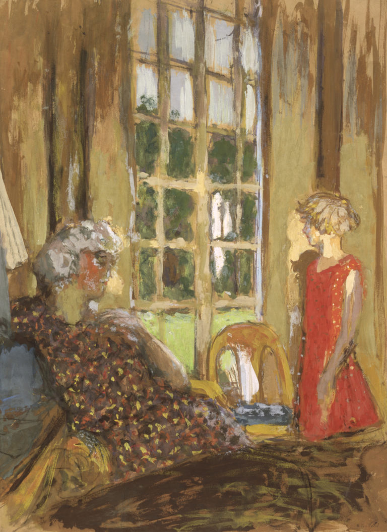 Édouard Vuillard, Madame Hessel et Lulu à la porte-fenêtre, vers 1932