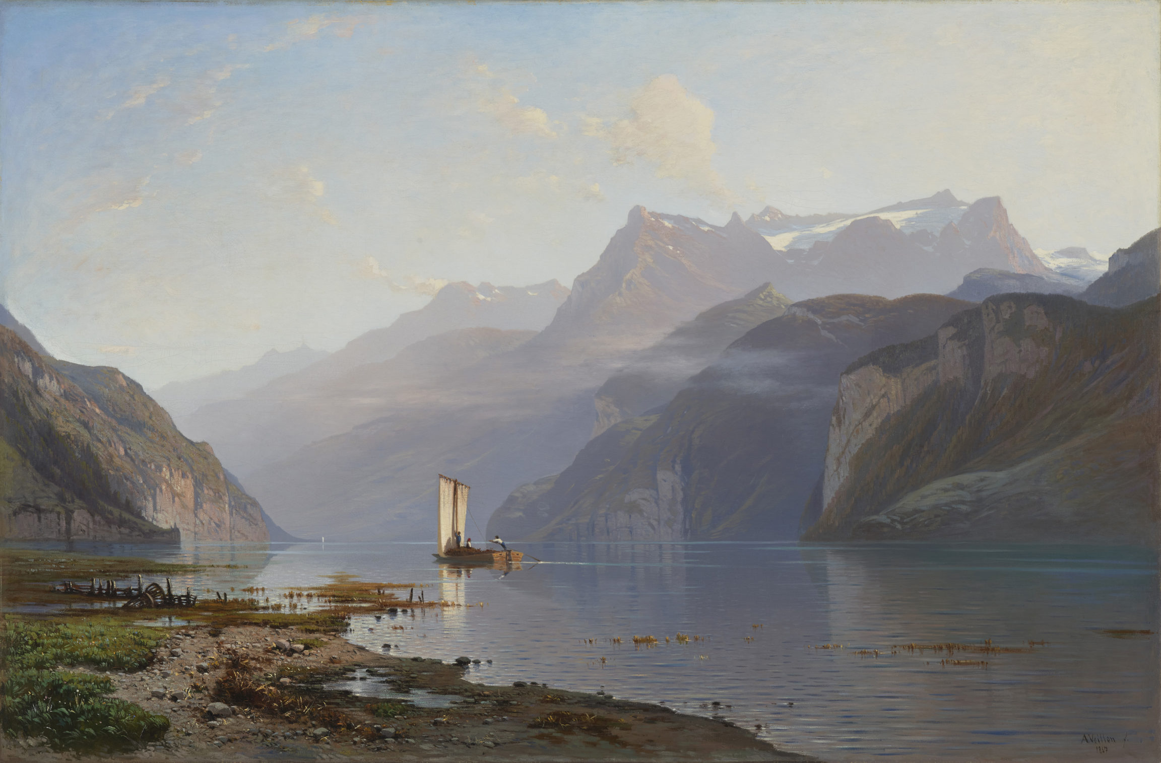 Auguste Veillon, Un soir à Brunnen (Brunnen, Evening), 1867