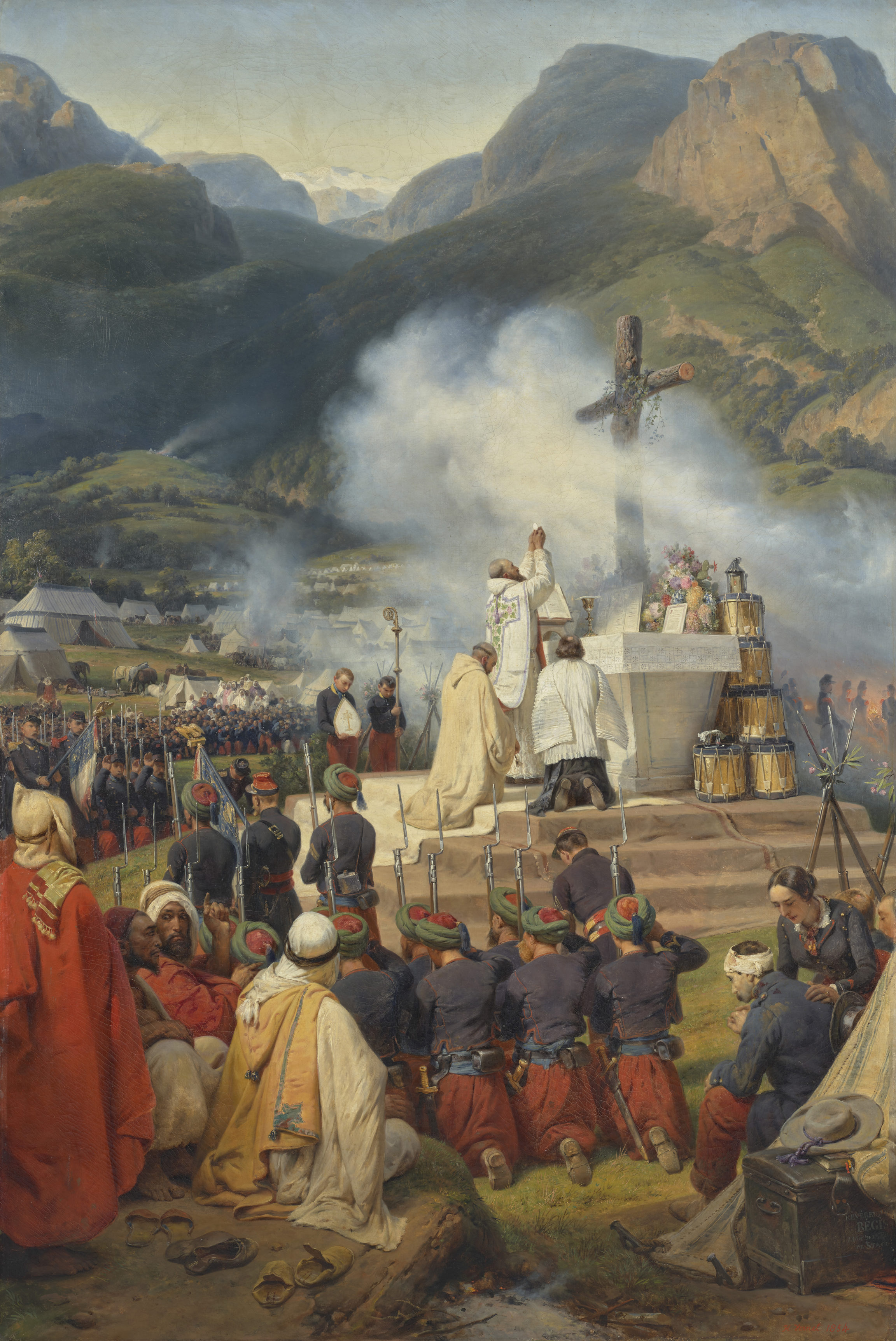 Horace Vernet, Première messe en Kabylie (First mass in Kabylia), 1854