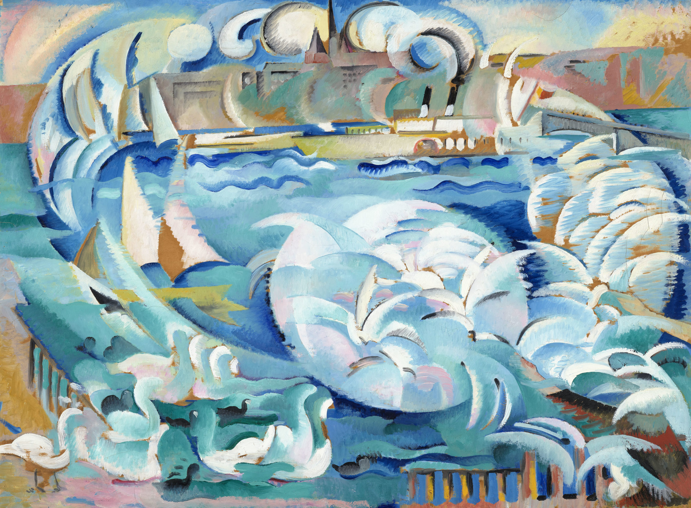 Alice Bailly, Rade de Genève ou Vol de mouettes, 1915