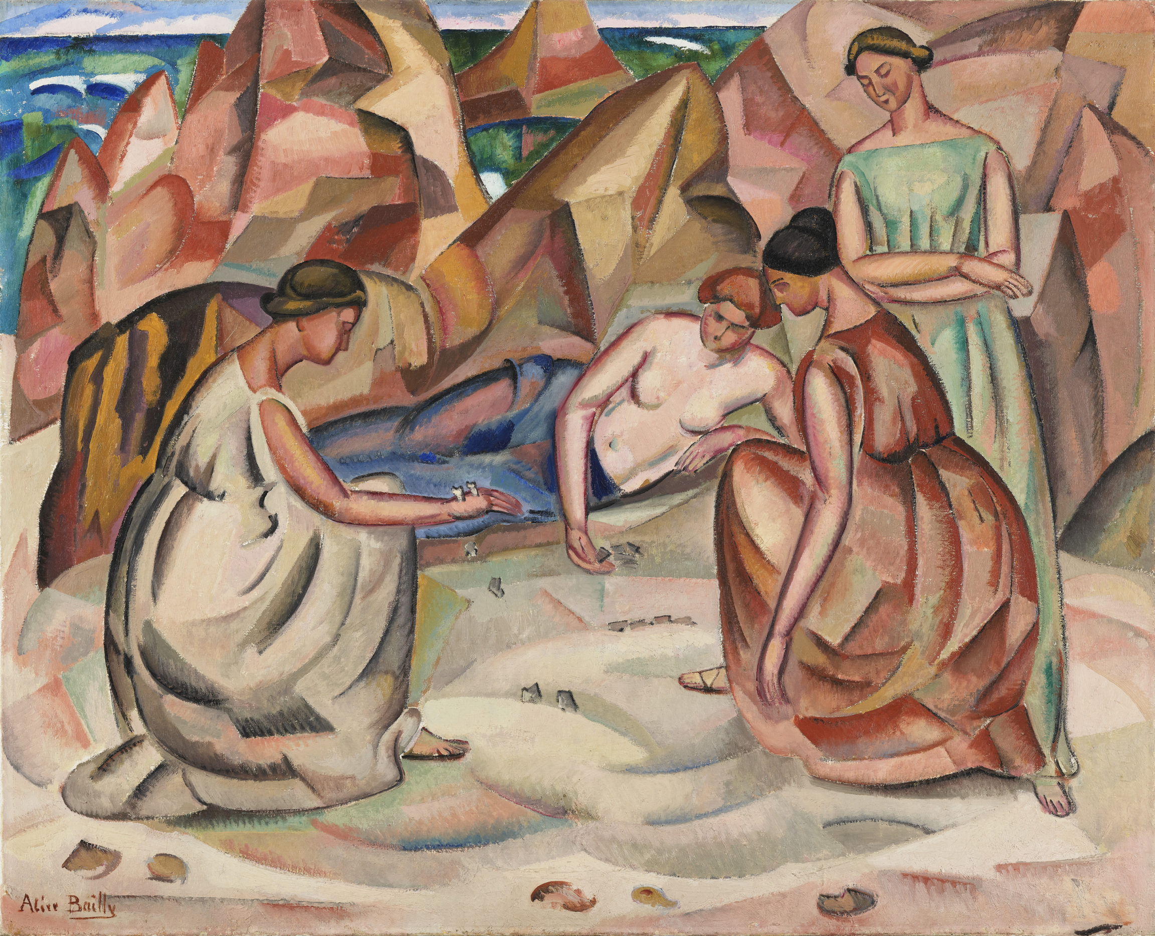 Alice Bailly, Joueuses d’osselets (Women playing knucklebones), 1912