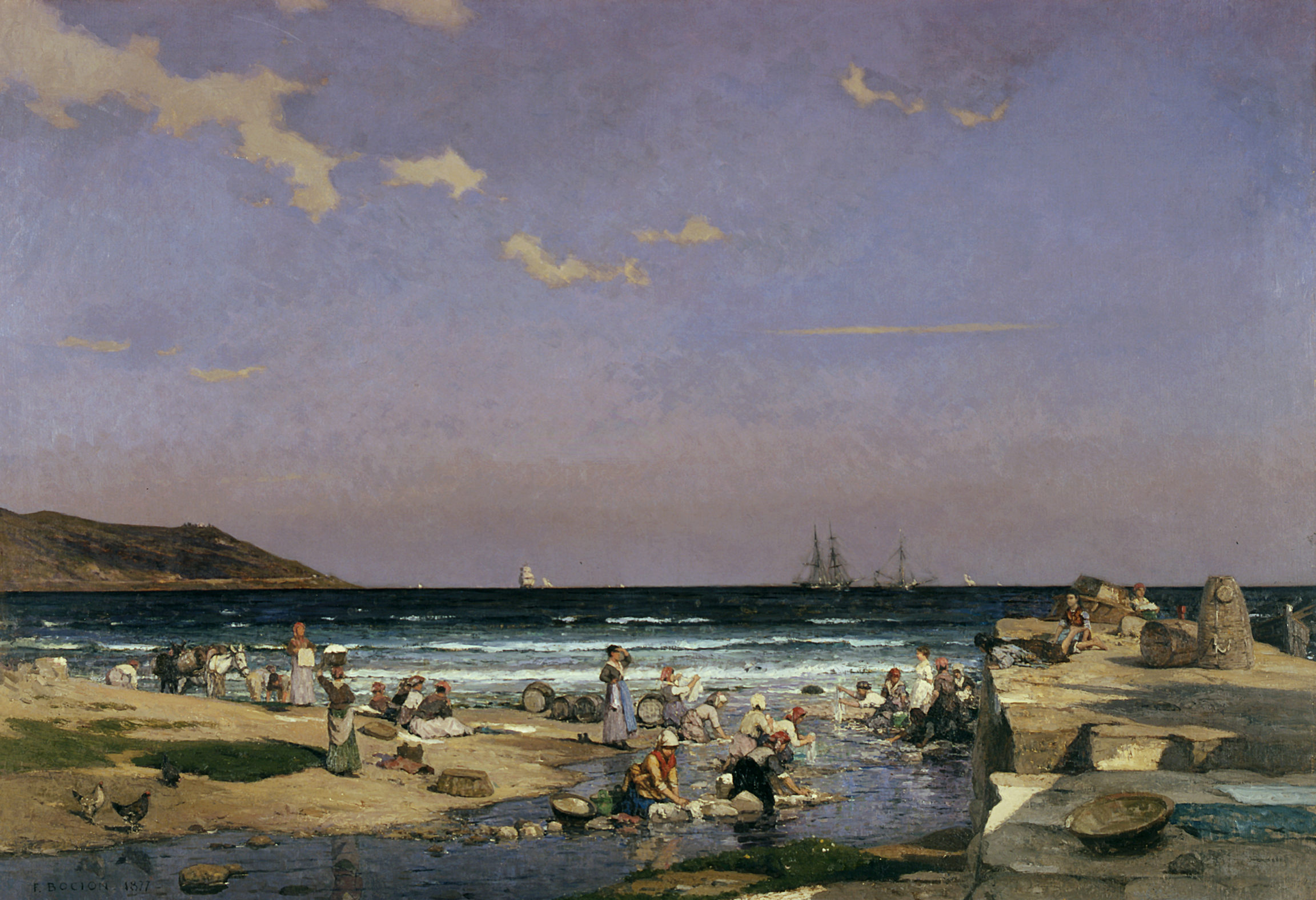 François Bocion, Lavandières à San Remo, 1877