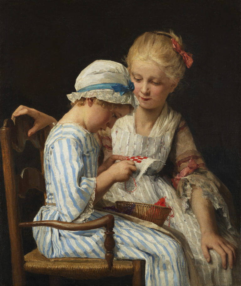 Albert Anker, Les Petites Brodeuses (The Little Embroideresses), 1875