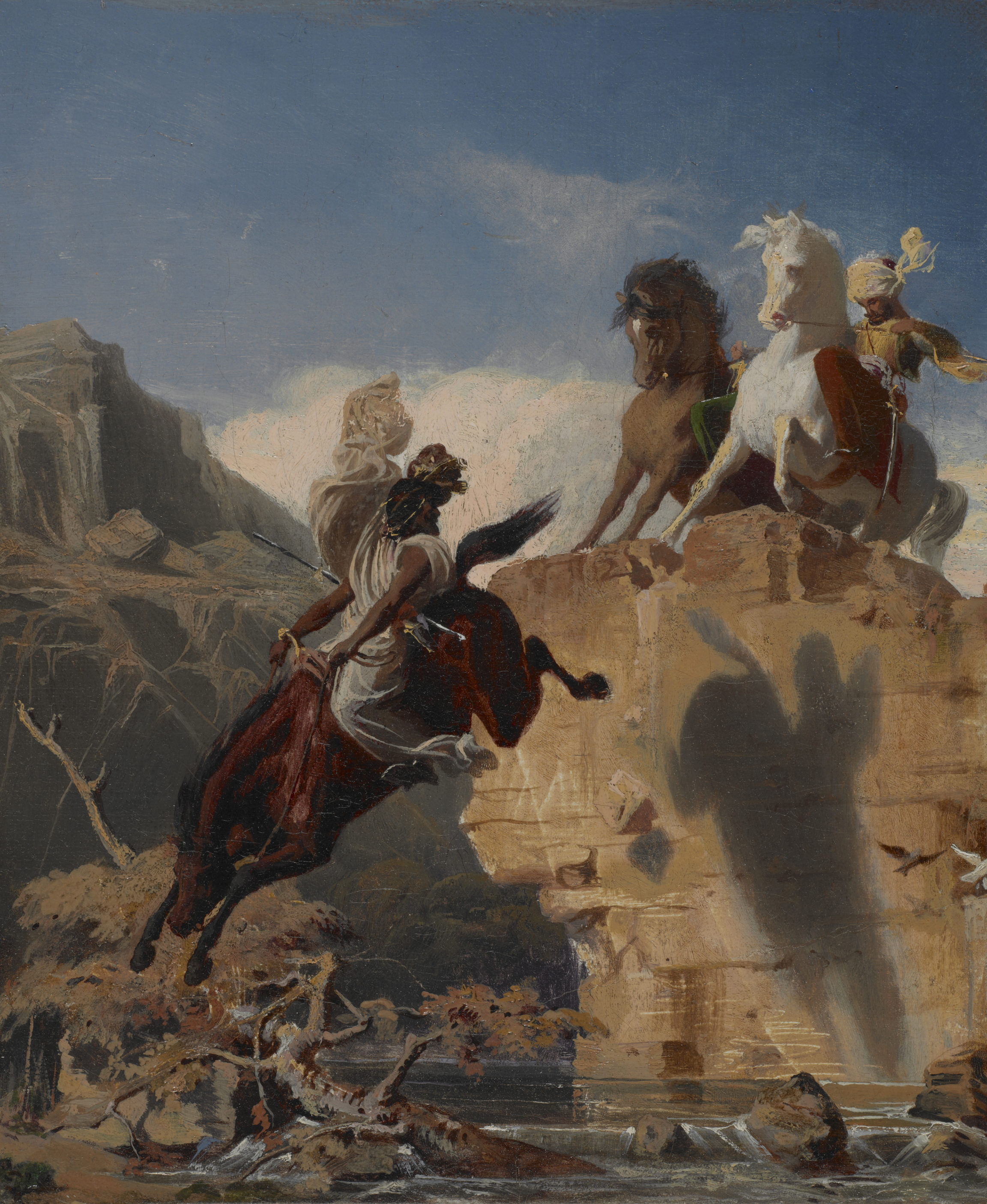 Charles Gleyre, Cavaliers turcs et arabe (Turks and an Arab on horseback), c. 1838 - 1839