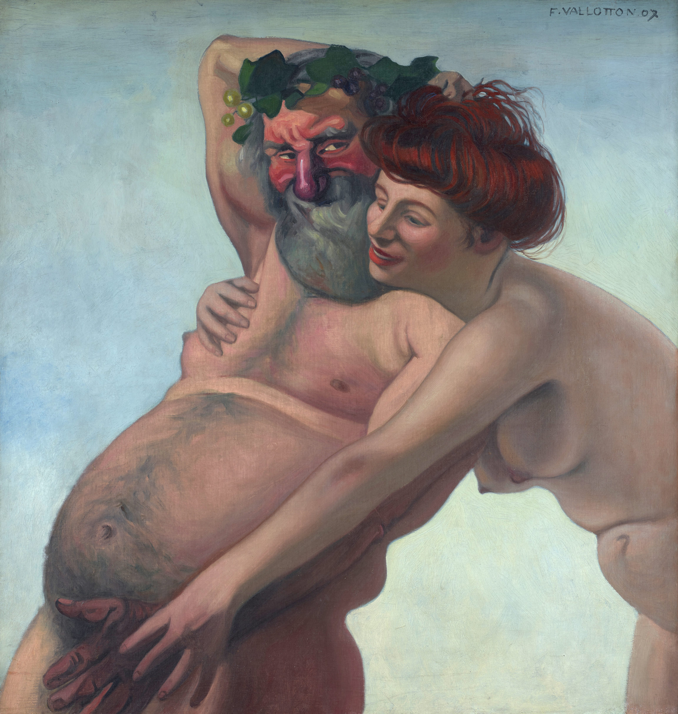 Félix Vallotton, Femme nue lutinant un Silène (Nude woman fondling a Silenus), 1907