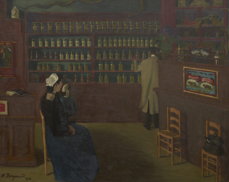 Marius Borgeaud , Bretonnes à la pharmacie, 1912