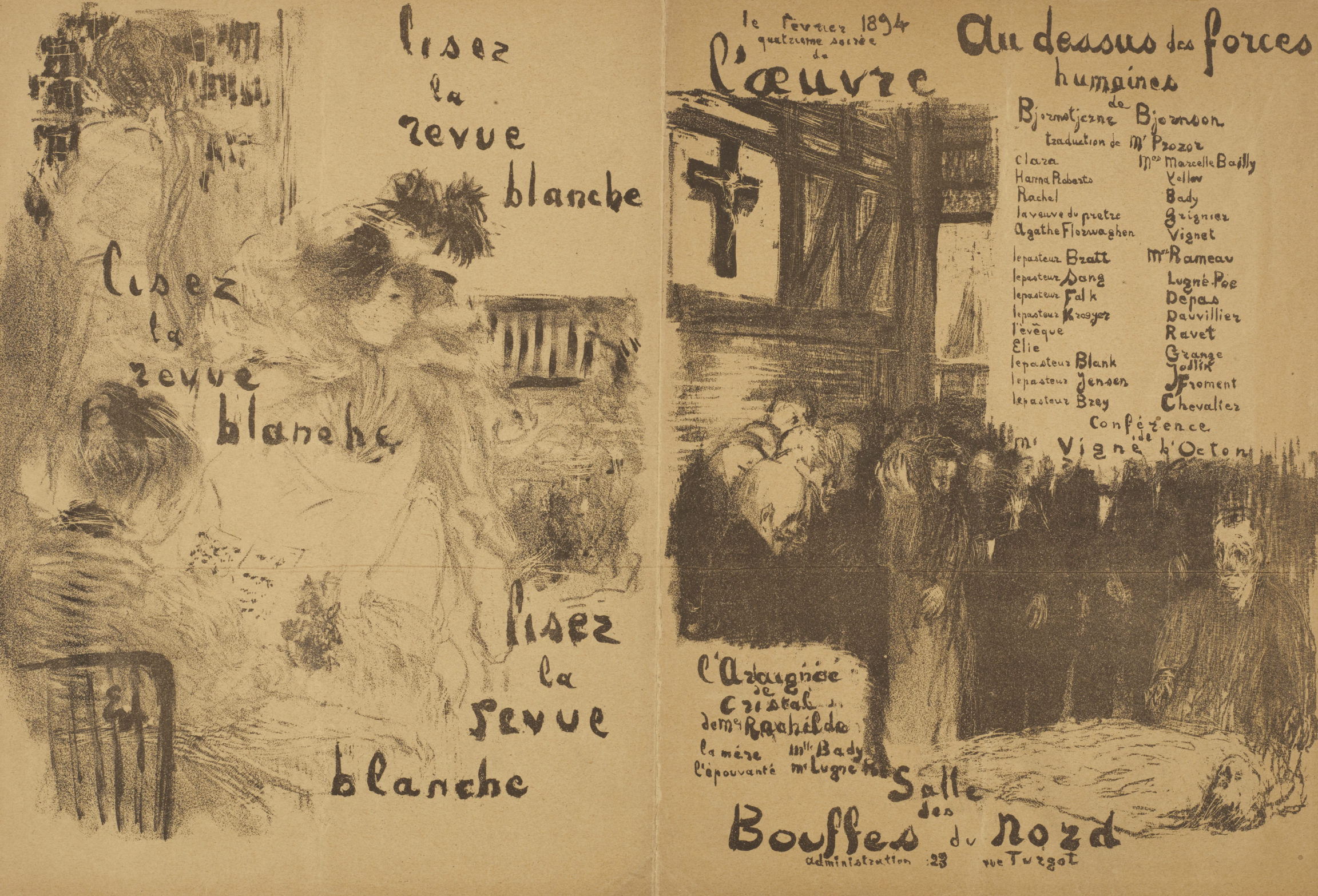 Édouard Vuillard, Programme pour le théâtre de l’Œuvre (Programme for the Théâtre de l’Œuvre), 1894