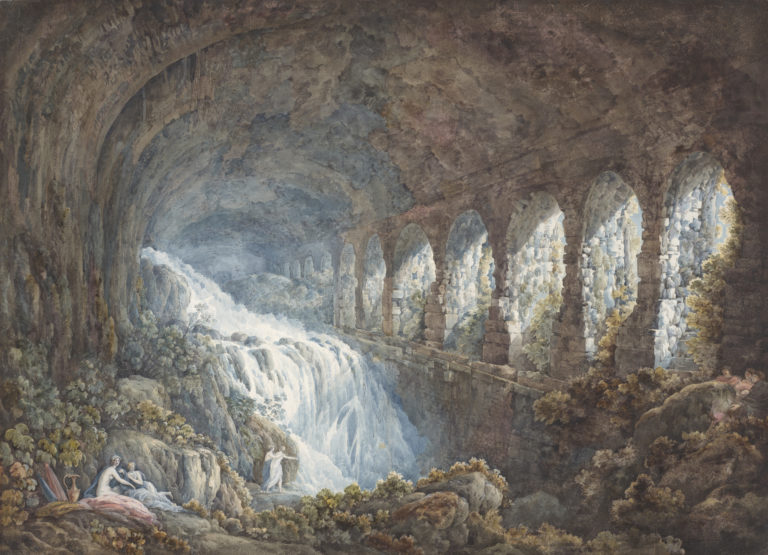 Louis Ducros, Intérieur de la Villa de Mécène à Tivoli, vers 1785